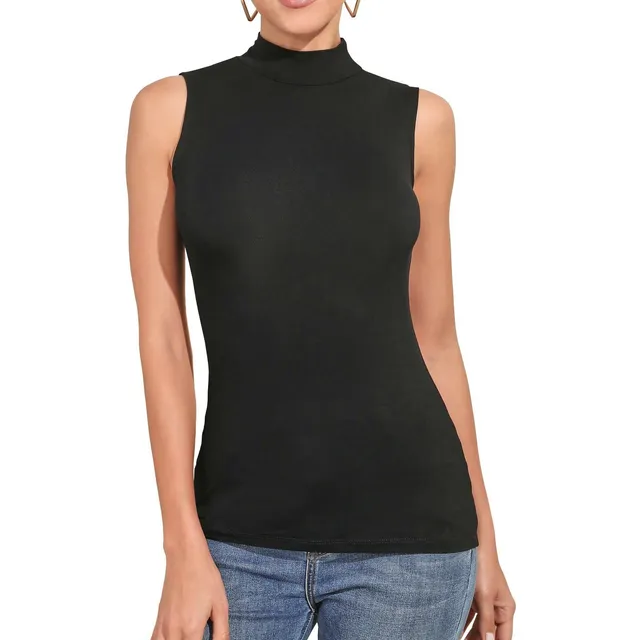 Untyhots Camiseta Manga Larga Para Mujer Cuello Alto Basica
