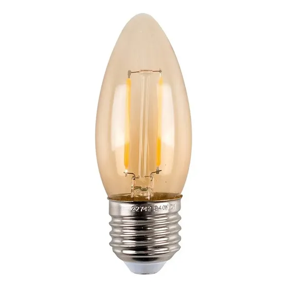 Pack X10 Ampolletas Filamento Vintage C37 Led 2w Rosca E27 Color de la luz Amarillo | Cuotas sin interés