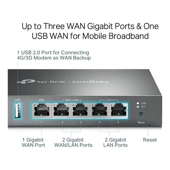 Roteador Tp-link Load Balance Router Multi-wan Vpn Tl-er605
