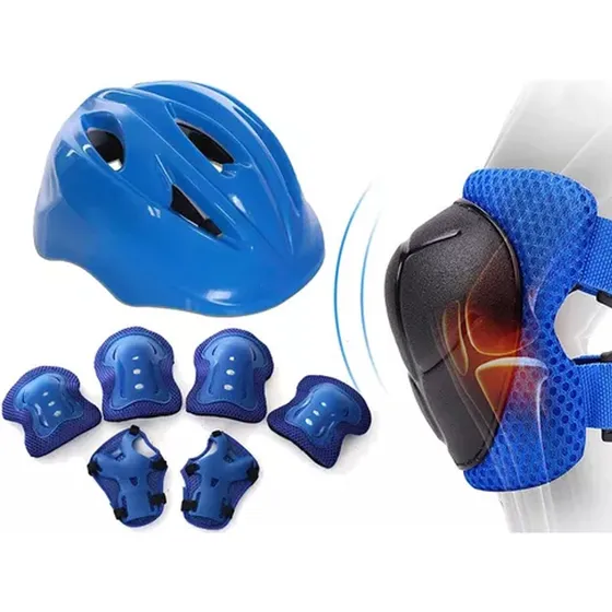 Kit Casco Protección Niños Rodilleras+muñequeras+coderas