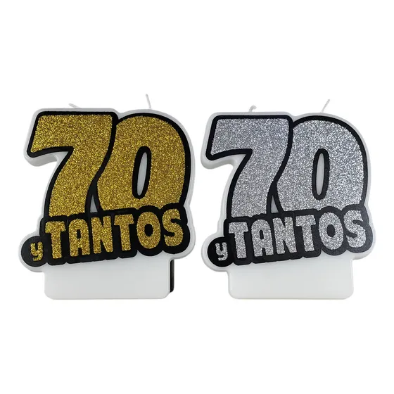 Pack Vela Divertidas De Cumpleaños 70 Y Tantos 12 Unidades