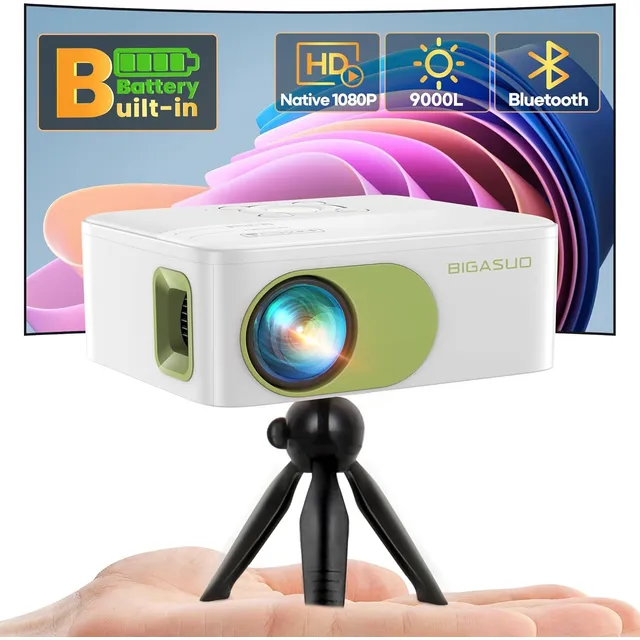 Proyector Video Beam Hd 1080p Portatil  Bateria Recargable