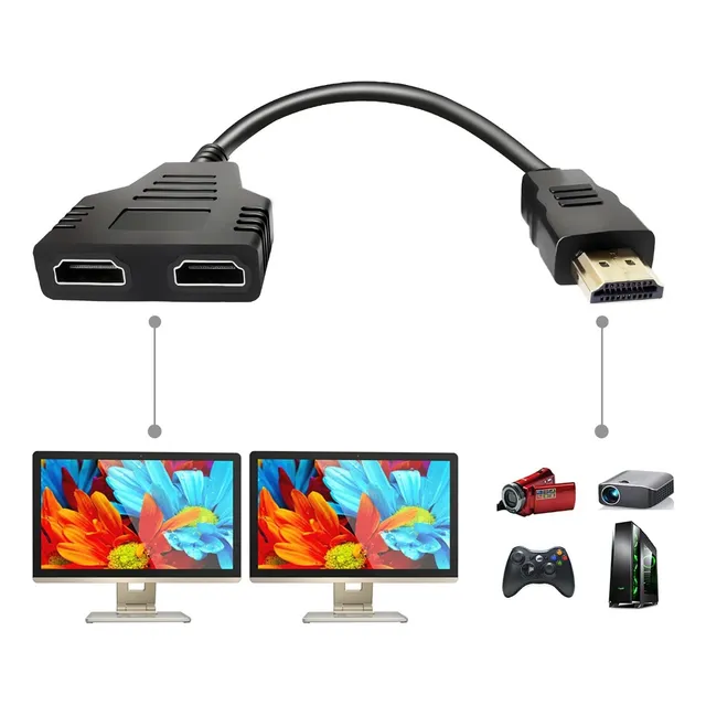 Cable Divisor De Puerto Hdmi ,1 Entrada 2 Salida Convertidor