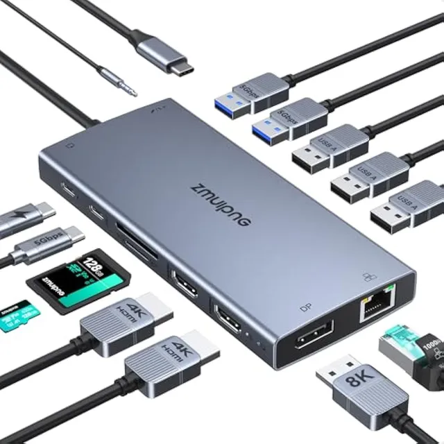 Estación De Acoplamiento Usb C Para Laptop Con 2