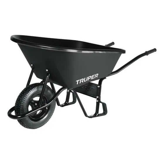 Carretilla Concha Plástica 6 Ft3 Neumática, Bastidor Tubular