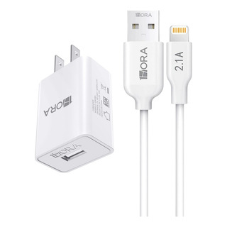 Combo Cable Ip 2.1a A Usb De 1m Más Cargador Usb 2.0 1hora Combo Cable Ip 2.1a A Usb De 1m Más Cargador Usb 2.0 1hora