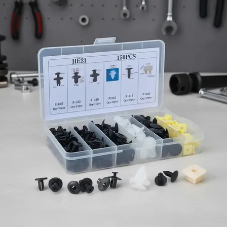 Kit 150 Presilha Parachoque Universal Clipe Carro Trakar