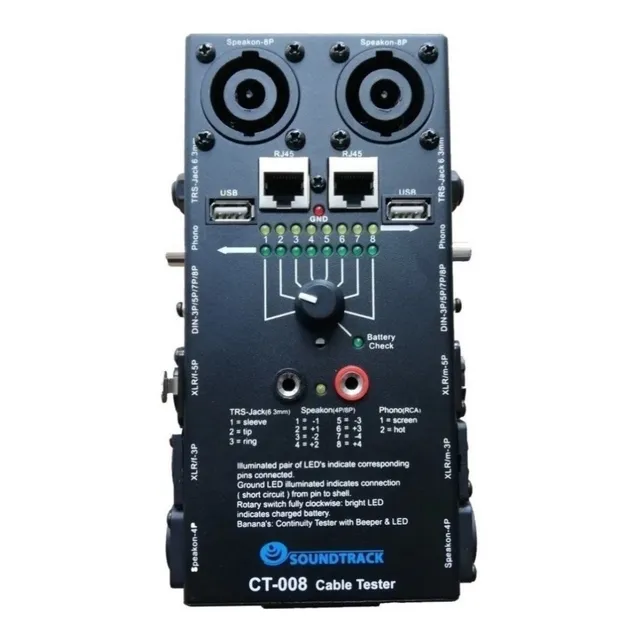 Probador Cables  Utilizadas En Equipo De Audio Ct008 Full 