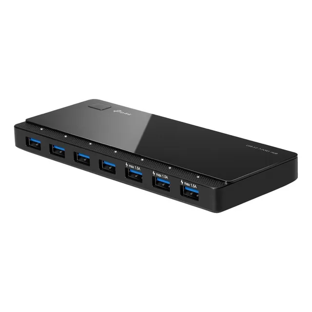 Adaptador de hub USB 3.0 negro TP-Link Uh700 de 7 puertos