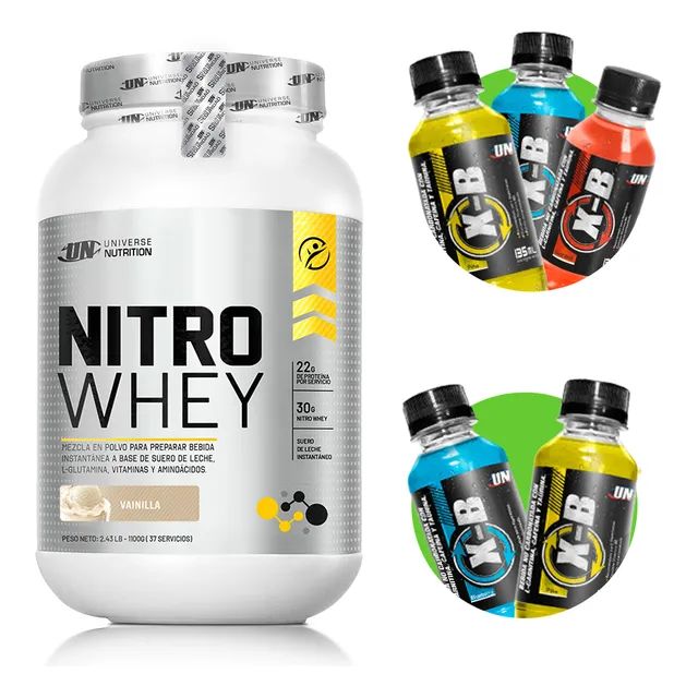Nitro Whey 1.2kg Proteína Un Vainilla + Regalos
