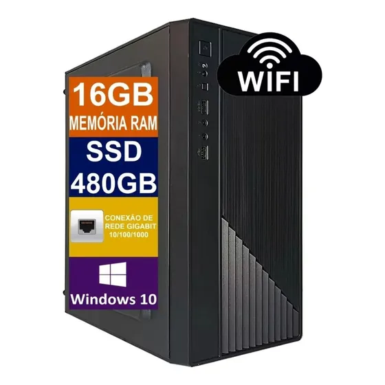 Pc Computador Cpu Intel Core I7 Ssd 480gb+ 16gb+ Hdmi E Wifi