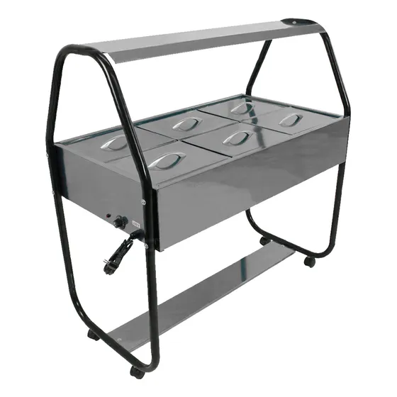Buffet Self Service Rechaud Carro Termico 6 Cubas Quentes Ekenox 220v