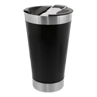 Copo Térmico Para Cerveja Café Chå Chopp 473ml C/ Tampa Cor Preto Liso Copo Térmico Para Cerveja Café Chå Chopp 473ml C/ Tampa Cor Preto Liso