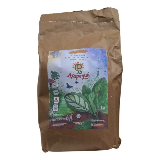Yerba Mate Arapeguá Canchada Orgánica X 1,5 Kg.