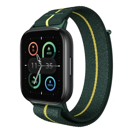 Smartwatch Motorola Smartwatch Moto Watch Fit Moto Watch Fit con pantalla de 1,9 pulgadas con correa de nylon verde y funda gris oscuro | Cuotas sin interés