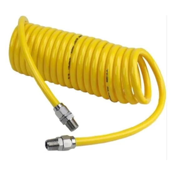 Manguera Espiral Poliuretano De Aire 8mm 10mts Amarilla