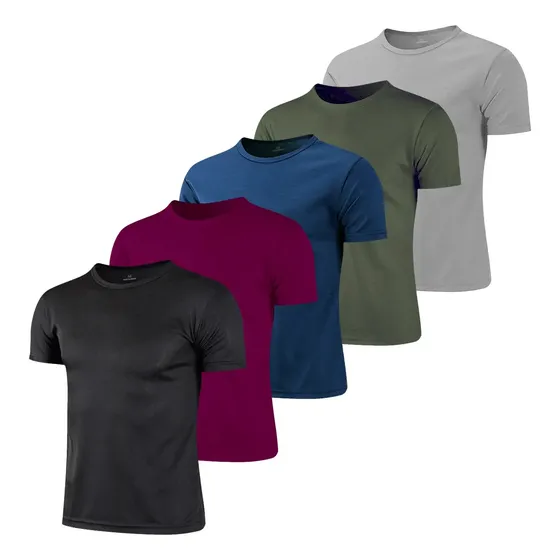 Set 5 Playera Hombre Deportivo Secado Rápido Correr Gym