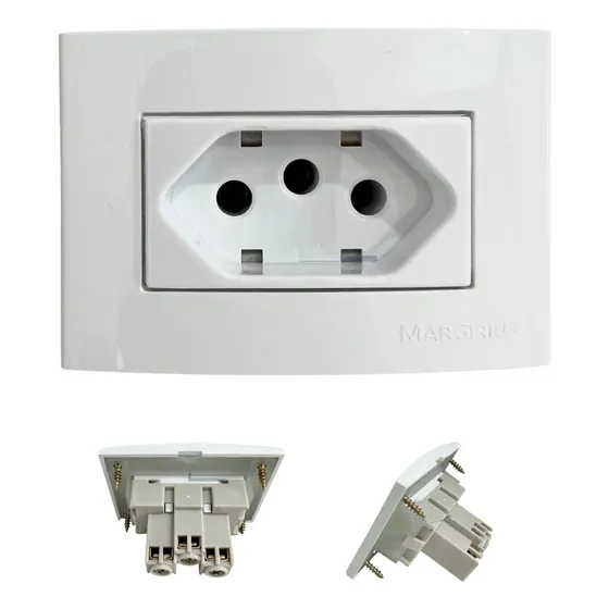 10x Tomada Para Movel 10a Margirius Embutir Marceneiro Mdf