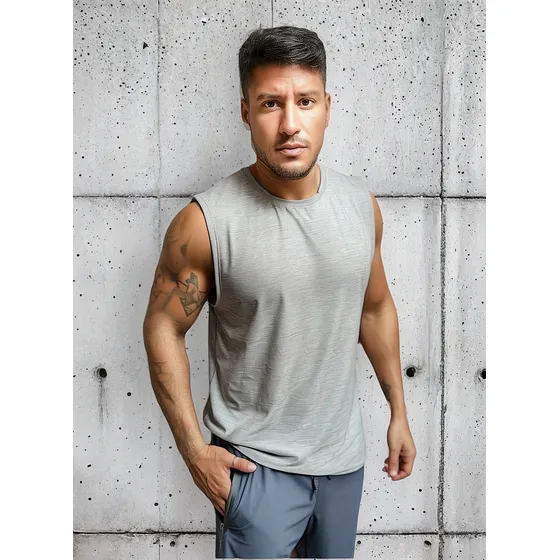 Musculosa Hombre Gris Claro Deportiva Isu