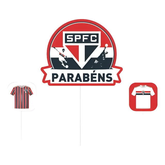 Topo - Decoração De Bolo Parabéns - São Paulo Futebol Clube