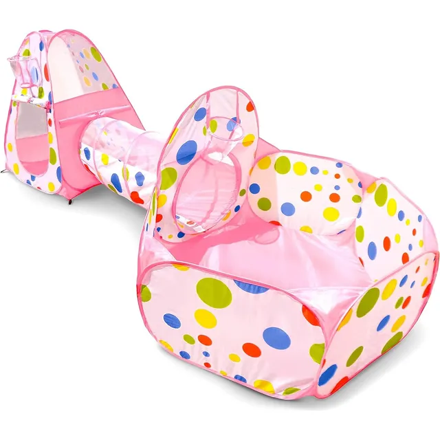 Carpa Casita Tienda Para Niños Túnel 3pcs Portátil Plegable