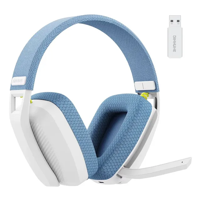 Auriculares inalámbricos Binnune Bw06 Bluetooth para jugadores de 2,4 GHz, color negro celeste