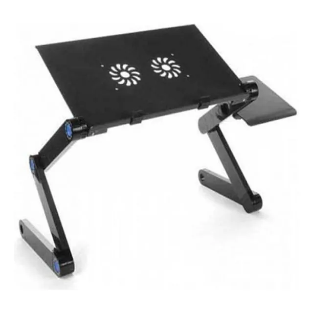 Mesa Para Notebook Con 2 Ventiladores Usb, Plegable, Negra
