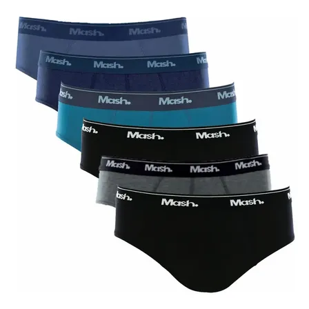 Kit 6 Cuecas Mash Slip 10.04 Algodão