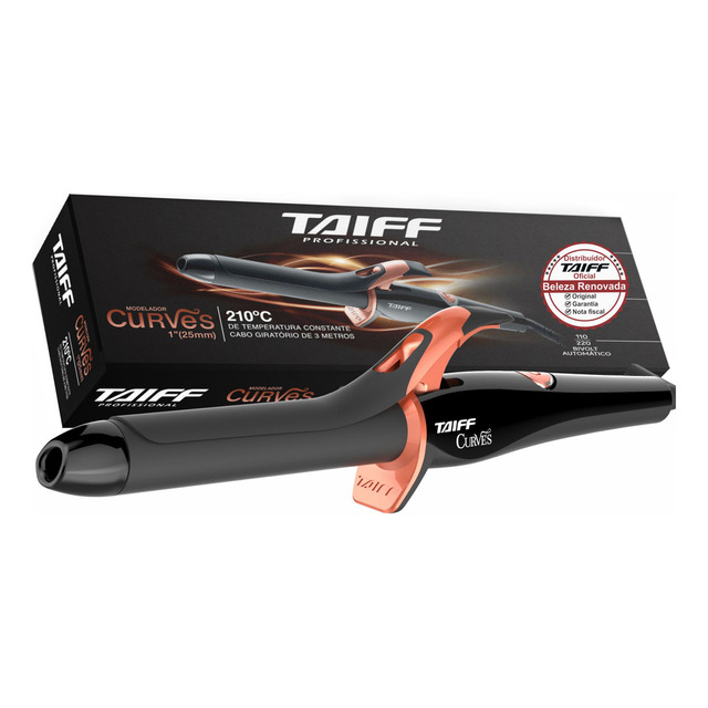 Modelador Curves Cerâmica Preto 1 Pol 25mm Bivolt Taiff Cor Preto Voltagem Bivolt Automati... Modelador Curves Cerâmica Preto 1 Pol 25mm Bivolt Taiff Cor Preto Voltagem Bivolt Automati...