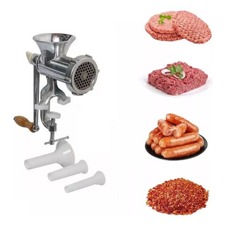 Máquina De Moer Carne Frango Com Funil Para Linguiça Manual Máquina De Moer Carne Frango Com Funil Para Linguiça Manual