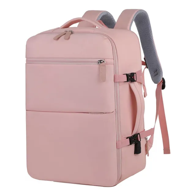 Mochila Viaje Color Rosa Diseño Lisa Impermeable - Cs.