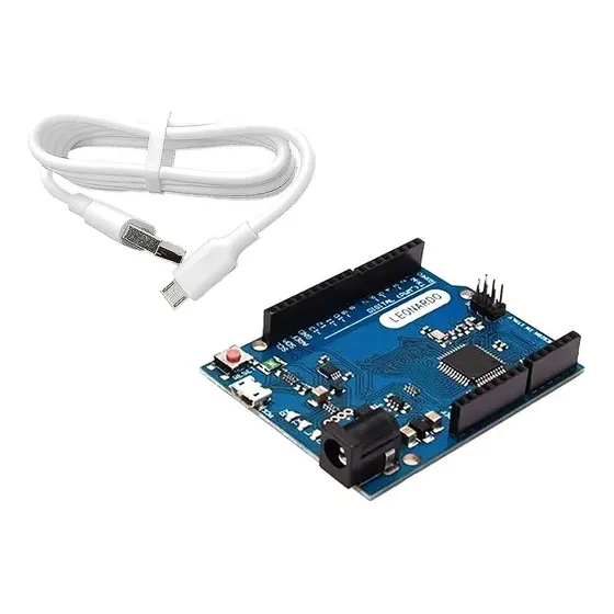 Placa Leonardo R3 Rev3 Atmega32u4 Com Cabo Usb Para Arduino