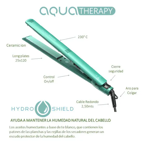 Planchita de pelo GA.MA Italy Elegance aqua APP2205 celeste 220V
