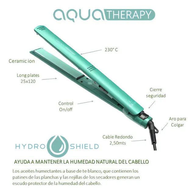 Planchita de pelo GA.MA Italy Elegance aqua APP2205 celeste 220V