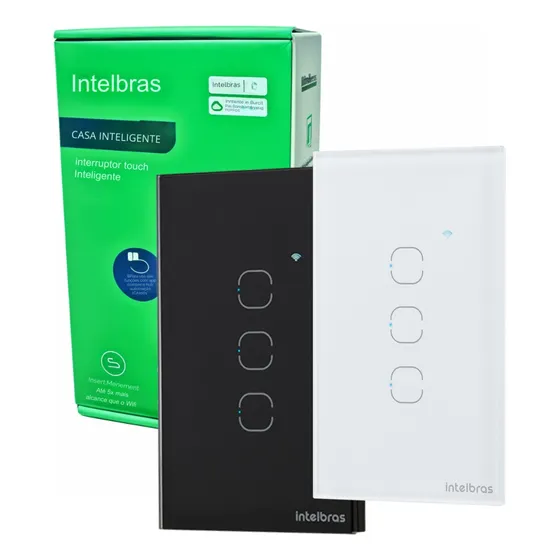 Interruptor Inteligente Zigbee 3 Botões Touch Intelbras 