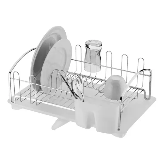 Escurridor De Vajilla Con Bandeja Para Cubiertos, Fregadero De Cocina Plateado