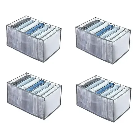 Kit4 Organizador Colmeia Genérica 7 Divisores 36x25x20cm Cinza