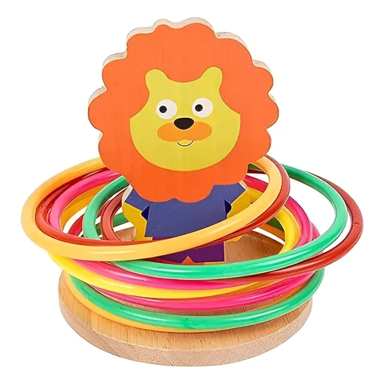 Juguete Tiro Argollas Anillos De Encaje Montessori Madera