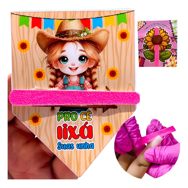 Mimo Cliente Festa Junina Lembrancinha Lixa De Unha Tag 20un