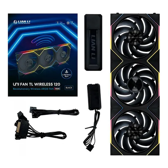 Fan Gamer Lian Li Uni Fan Tl Wireless Preto 3x120mm Pwm Argb