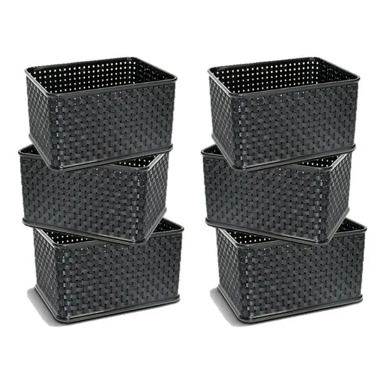 Set X6 Cestos Organizadores Ratan Mini Chico Alto Colombraro