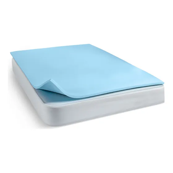 Protector Colchoneta Memory Foam Matrimonial Vianney Color Azul Diseño De La Tela Lisa