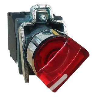 Selector Iluminado Rojo 3 Posiciones Estable 22mm Am-e Selector Iluminado Rojo 3 Posiciones Estable 22mm Am-e
