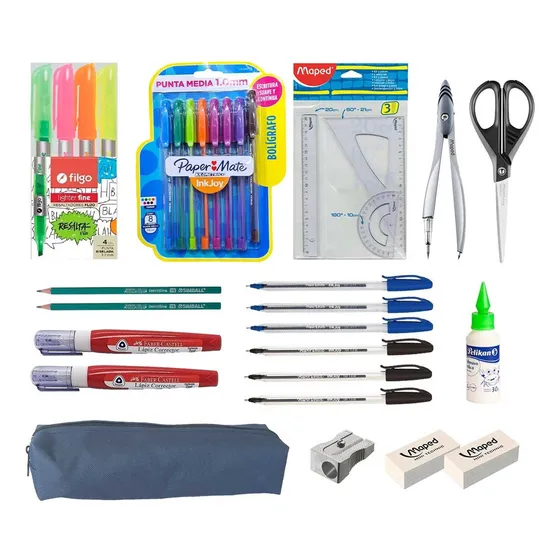 Kit Escolar Secundaria Set De Utiles Combo Completo