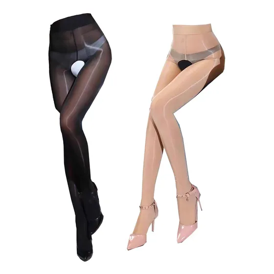 Pantimedias Negro Y Piel Para Mujer Medias Lisas Sexy 2pzs
