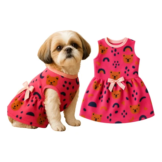 Roupinha Soft Vestido Inverno Shihtzu Maltes Pinchers