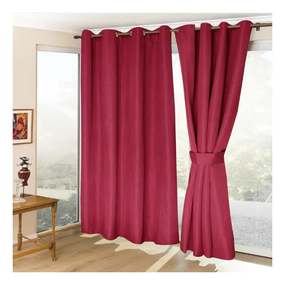 Pack X2 Cortinas Coamac2p Blackout Térmicas Rojas De Doral