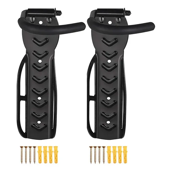Soporte Gancho Pared Bicicleta 2und/ 30kg + Tornillos/chazos Color Negro