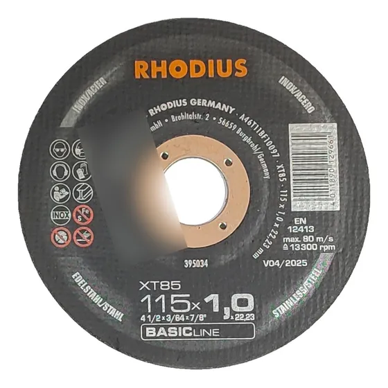 791010 Disco De Corte Acero Inoxidable 115mm X 1.0mm X 15 Un