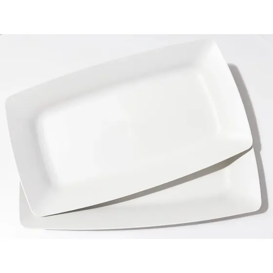 30 Prato Bandeja Espetinhos Pastel Lanche Porção - Branco 